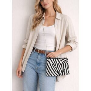 Kay Lee Black White Beaded Crossbody Bag NWT